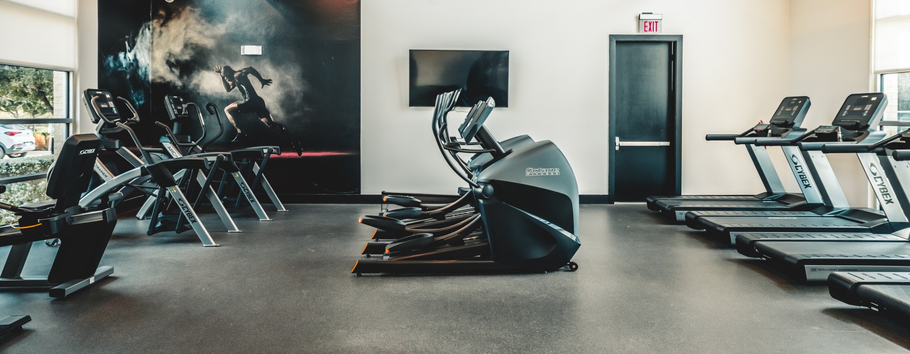 a gym with exercise equipment